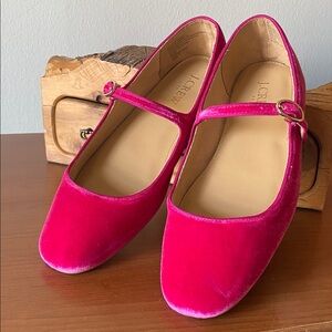 J. Crew Velvet Mary Jane flats